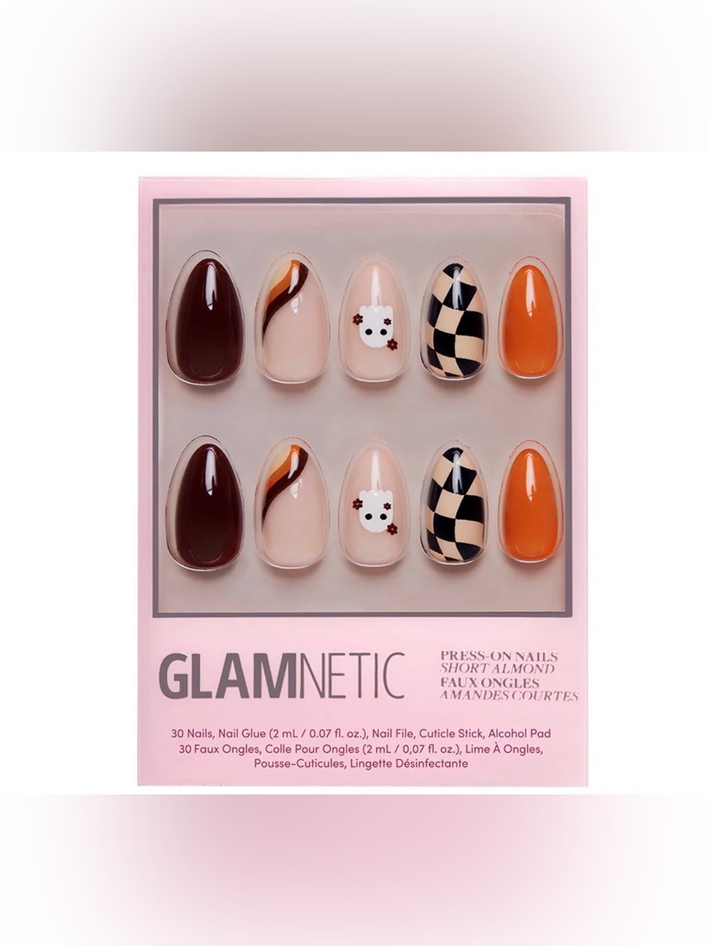 Glamnetic Short Almond Press On Nails FALL BOO NIB